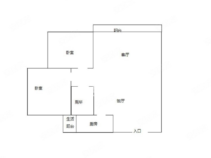 星座尚筑2室2厅1卫58.77㎡东南38.8万