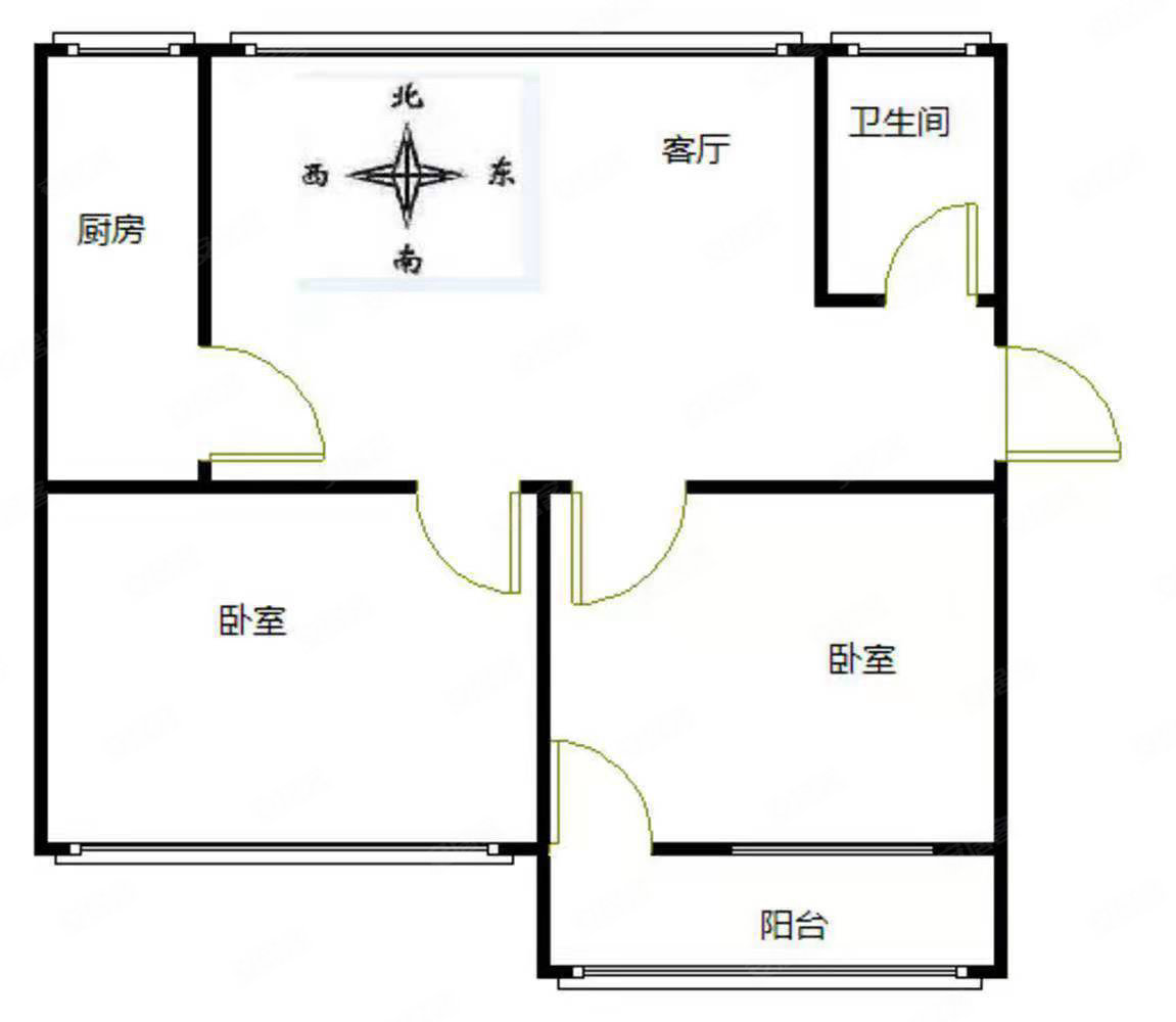 益龙湖畔人家2室2厅1卫89㎡南北48万