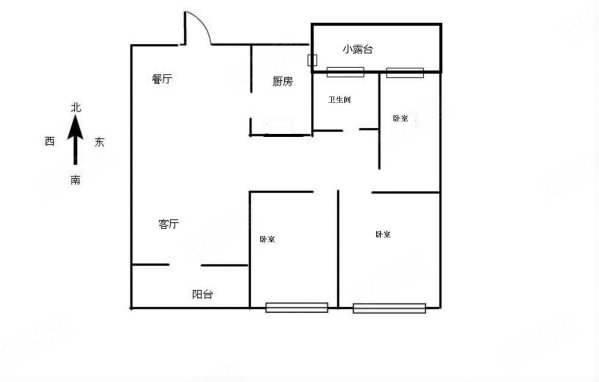 中楠时代花园3室2厅1卫88.85㎡南95万