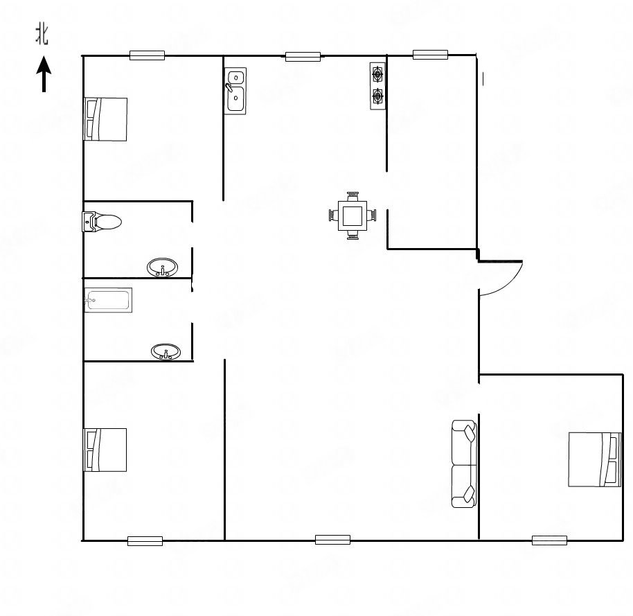 二中住宅小区3室2厅1卫161㎡南北82万