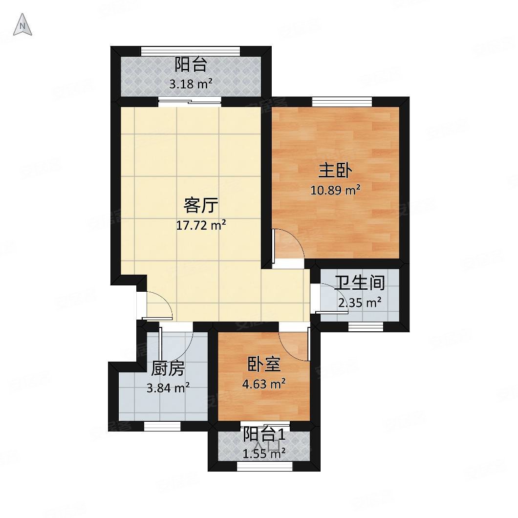 凯里未来城2室2厅1卫86㎡南北46万