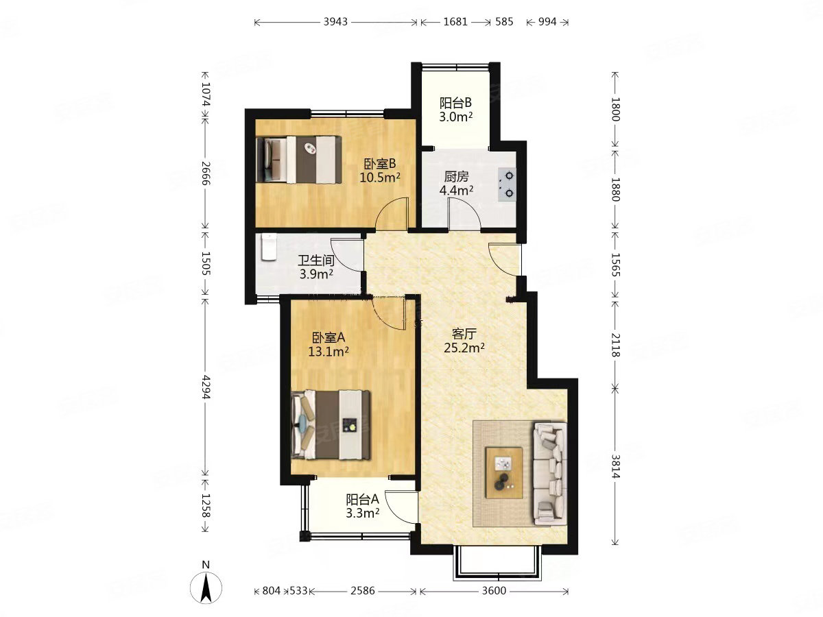 春霞里两室一厅楼层好位置好大产权
