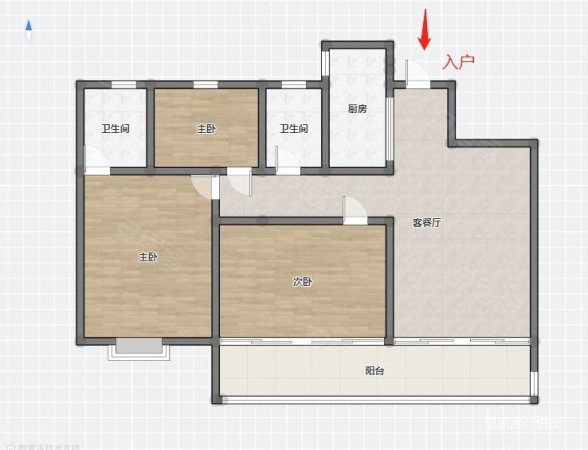 吾悦华府(南区)3室2厅2卫115㎡南北108万