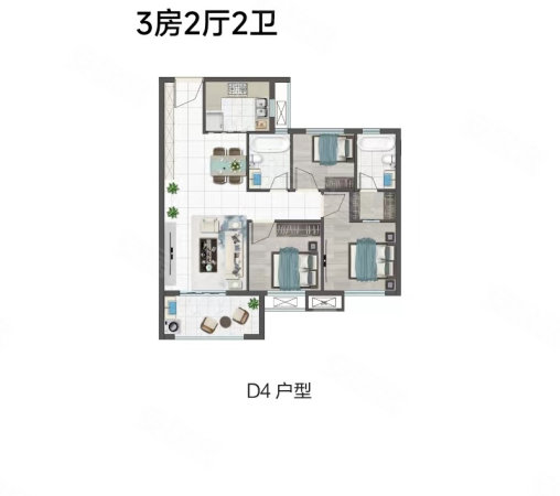 新榕金台郡3室2厅2卫87.7㎡南北194万