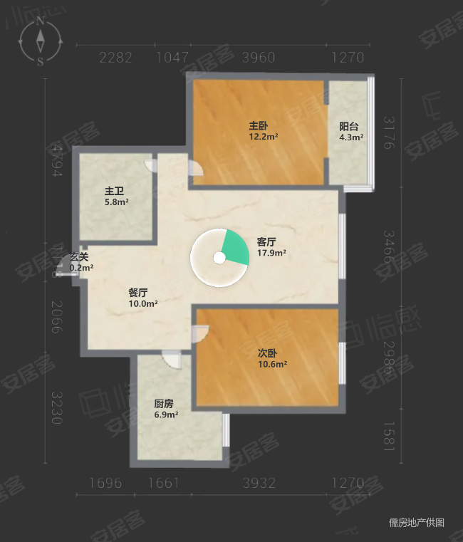 裕鑫佳苑2室2厅1卫92.8㎡南北48万