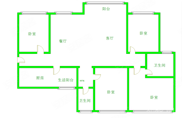 香城府4室2厅2卫124.33㎡南北130万