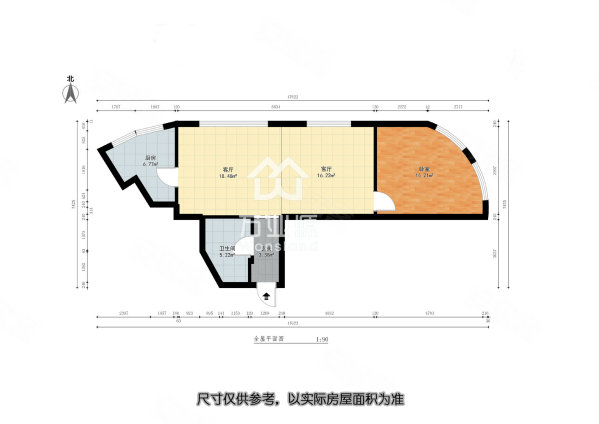 万科双子座1室1厅1卫85.02㎡东北106万