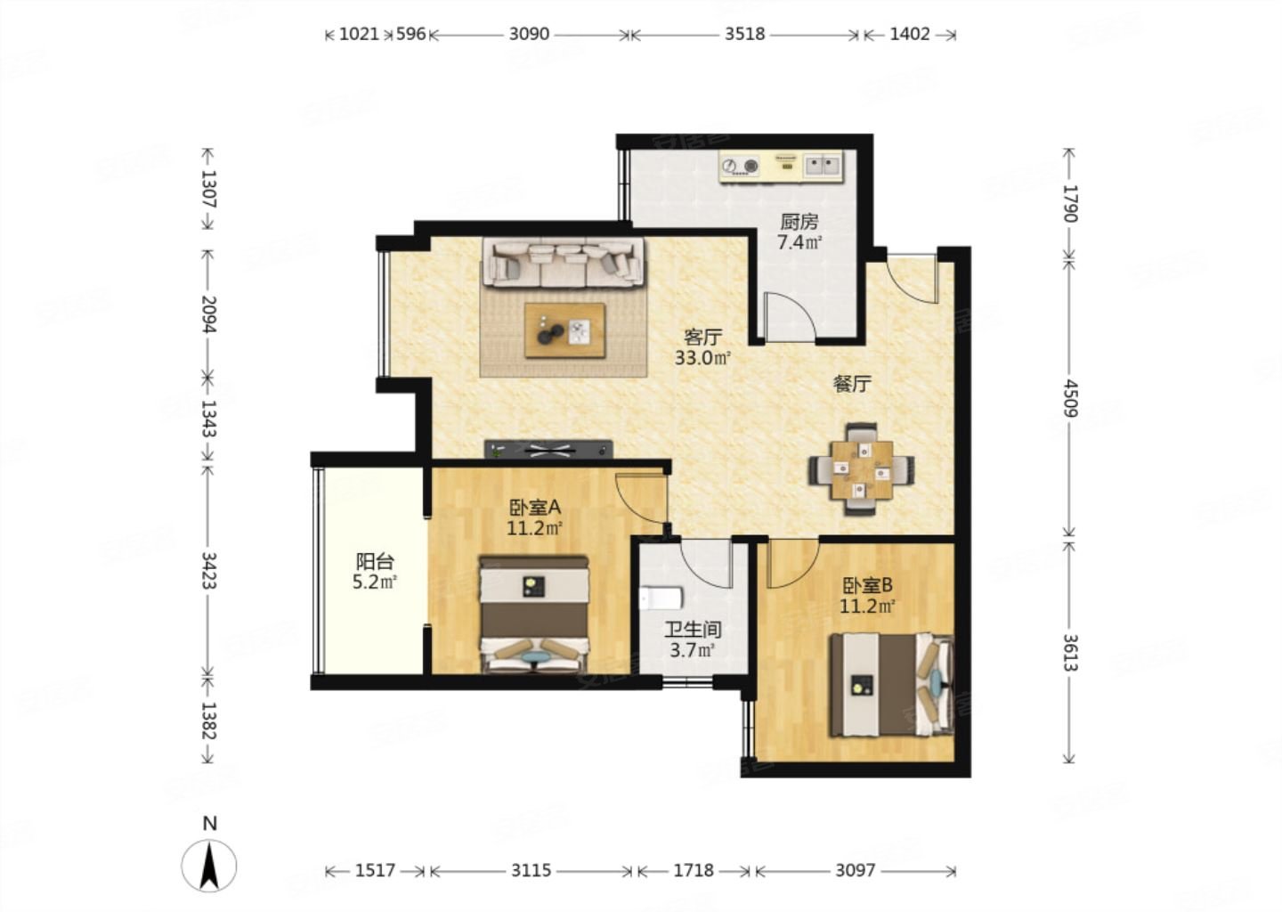 经开区4号线文景路地铁口旭景兴园两室有证可以按揭
