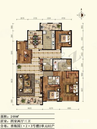 泛海国际香海园4室2厅3卫248㎡南2530万