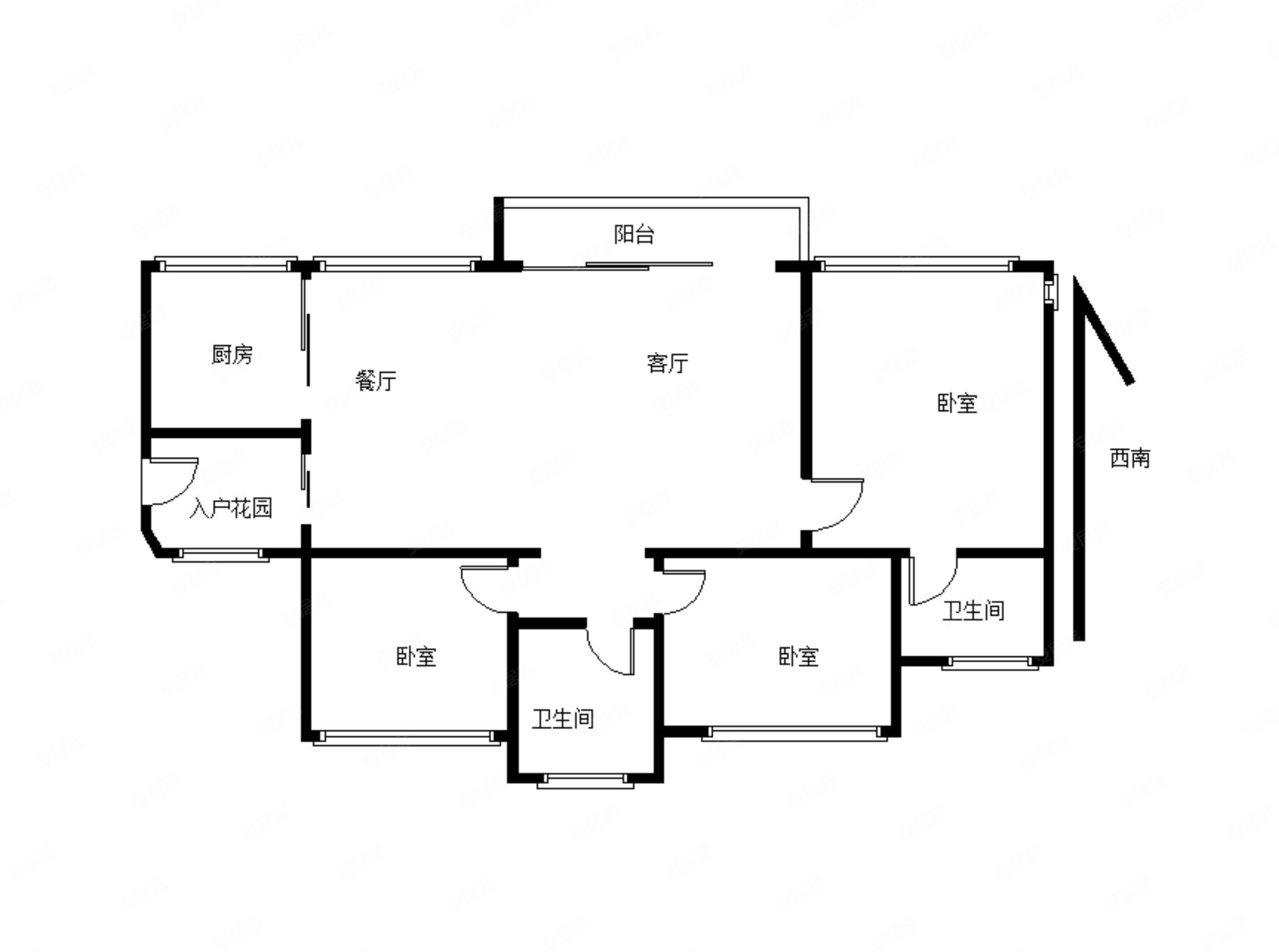 华发水岸(二期)3室2厅2卫86.78㎡西南155万