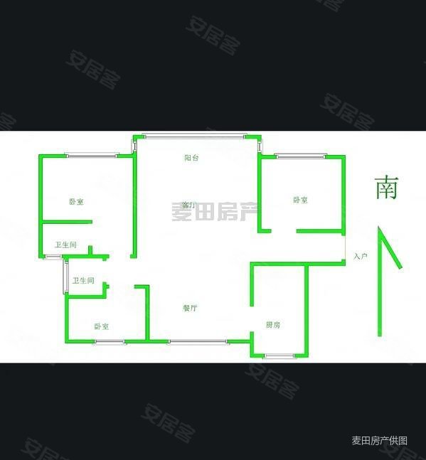 君恒悦海棠3室2厅2卫140.5㎡南北98万