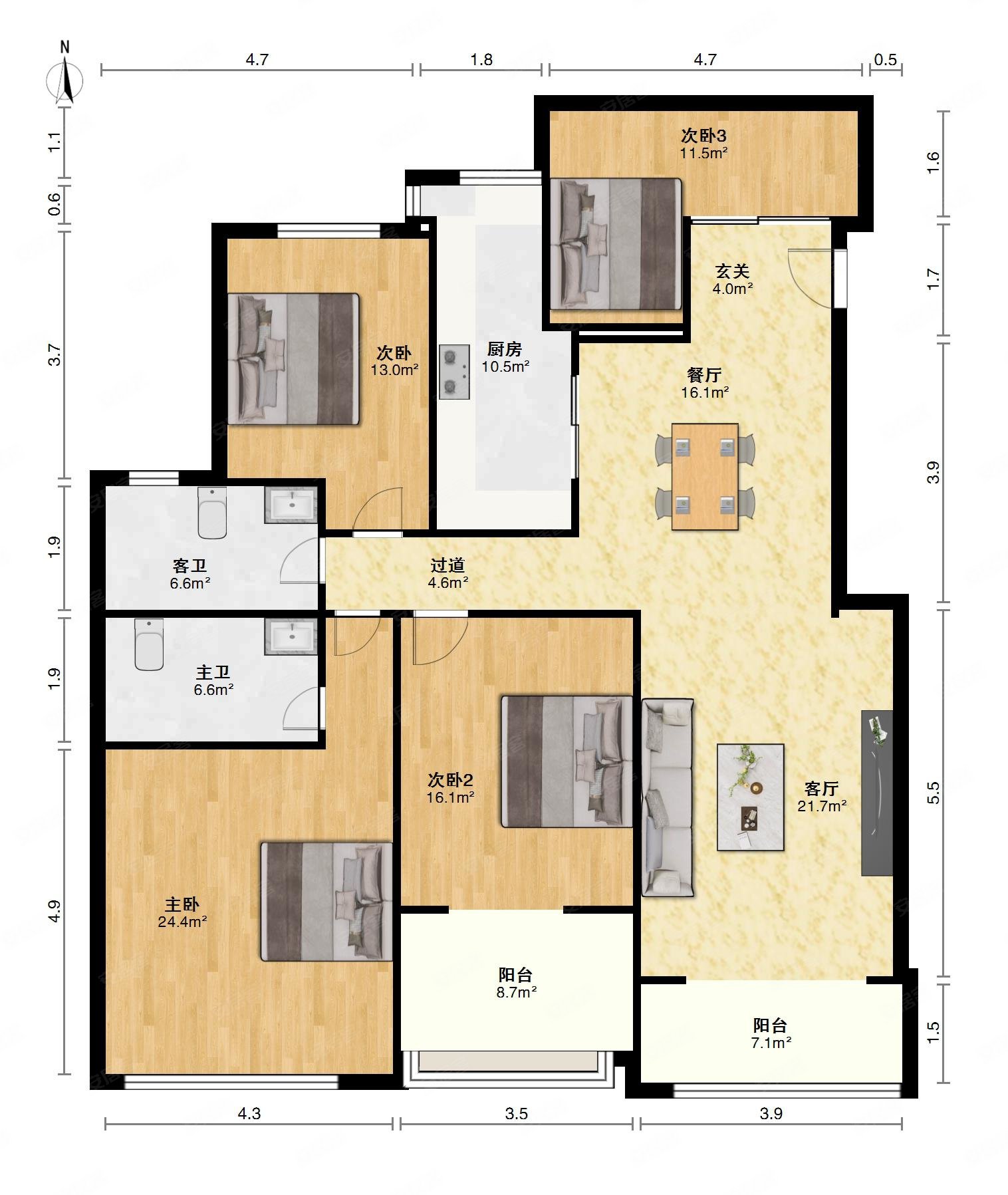 绿地新都会普通带家具家电房东诚心出售