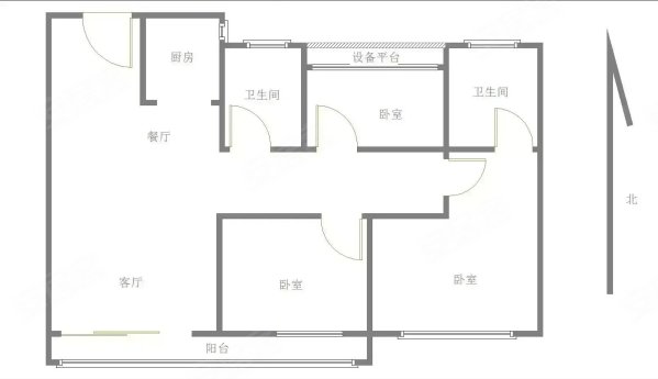 保利时光印象3室2厅2卫116.21㎡南北99.8万