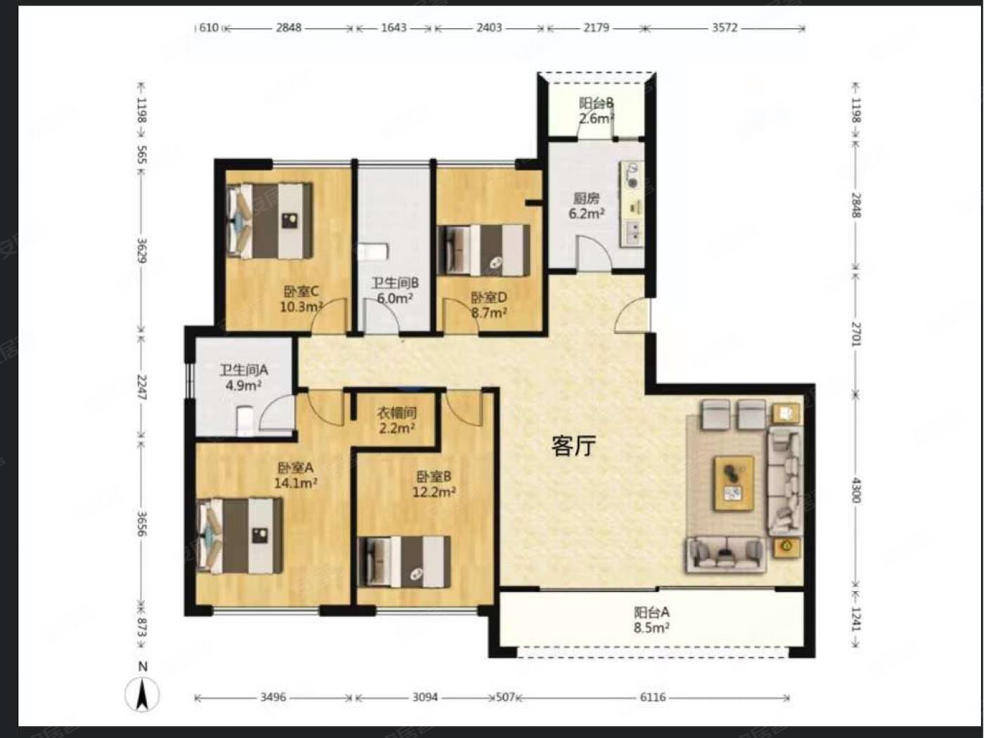 小区中心位置,南北通透,带大阳台,中间楼层,绿城诚园(一期)二手房,290