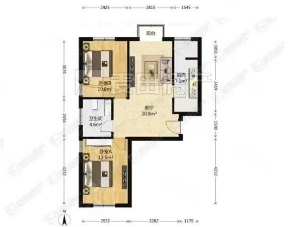 北京西城广安门外京铁和园南北通透 2室1厅  京铁和园出租房源真实