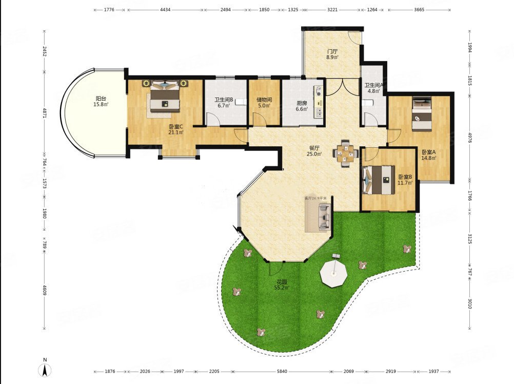 天鹅湖花园 朝南采光好 安静舒适 随时看房