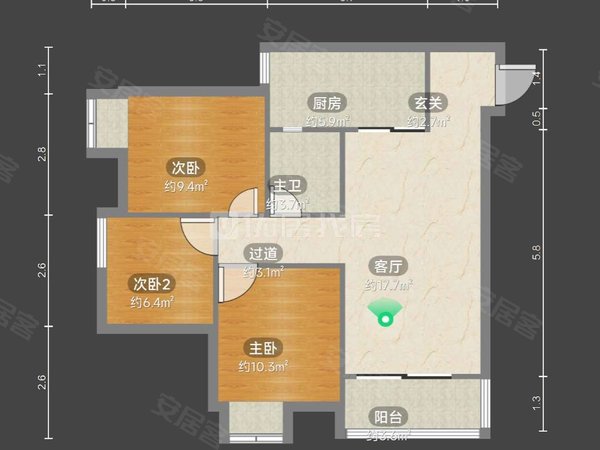 重庆两江新区空港中国摩林莺花园中国摩 3室 整租 电梯房 精装 采光