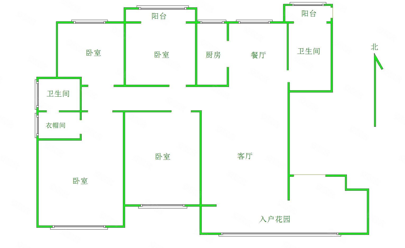 秀兰尚城4室2厅3卫203.85㎡南北296万