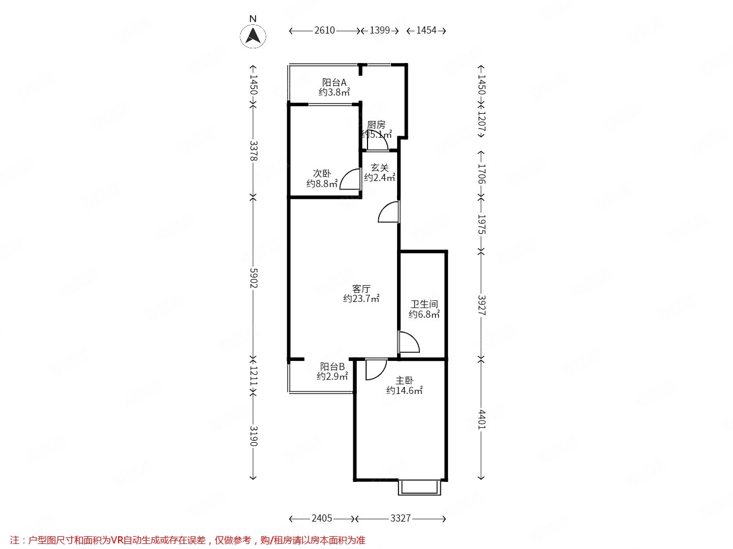 阳光水岸(顺义)2室1厅1卫88㎡南北289.8万