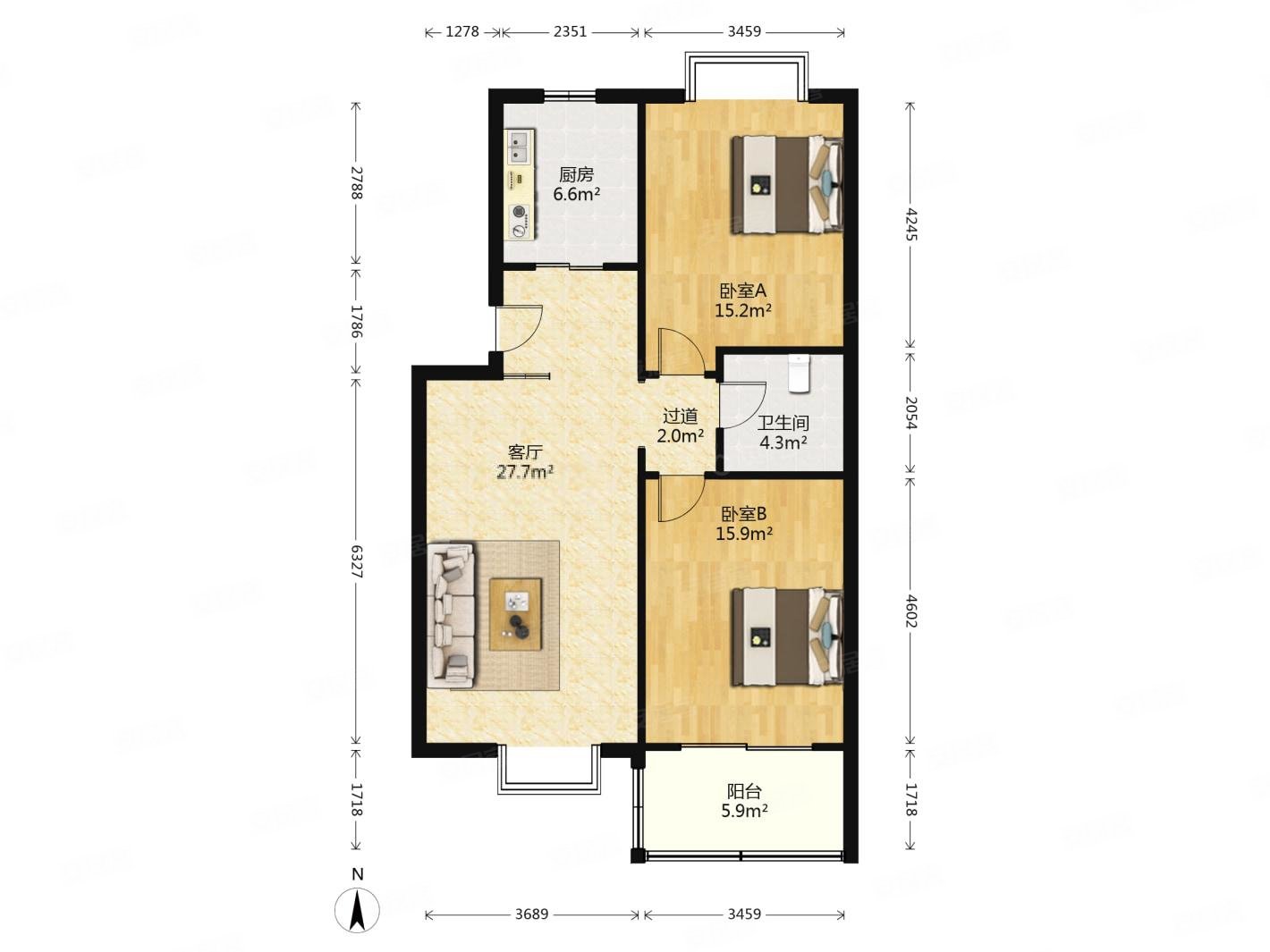 吉庆家园小区绿化高近地铁近医院刚需两居商圈成熟