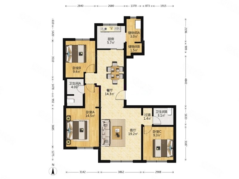 泽信公馆  9和16 双地铁 丰台南路  富丰桥 南北通透