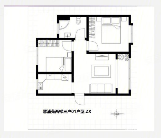 徐泾北城馨浦苑(北区)2室1厅1卫75.45㎡南北295万