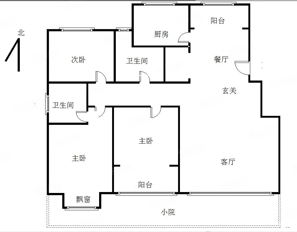 嵘御航城3室2厅2卫132㎡南北128万