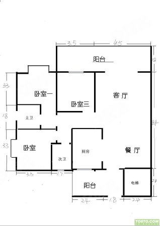 怡景茗苑3室1厅1卫100㎡南北47万