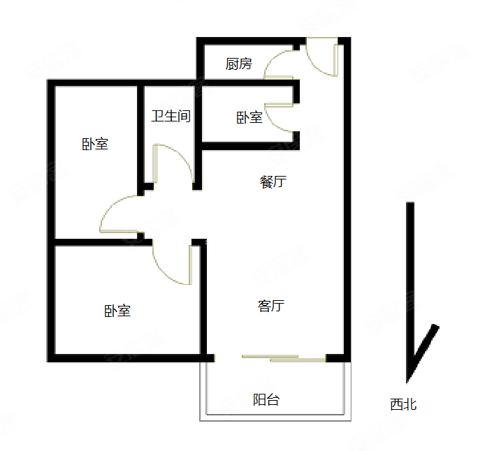 东方威尼斯3室2厅1卫84.21㎡西北80万