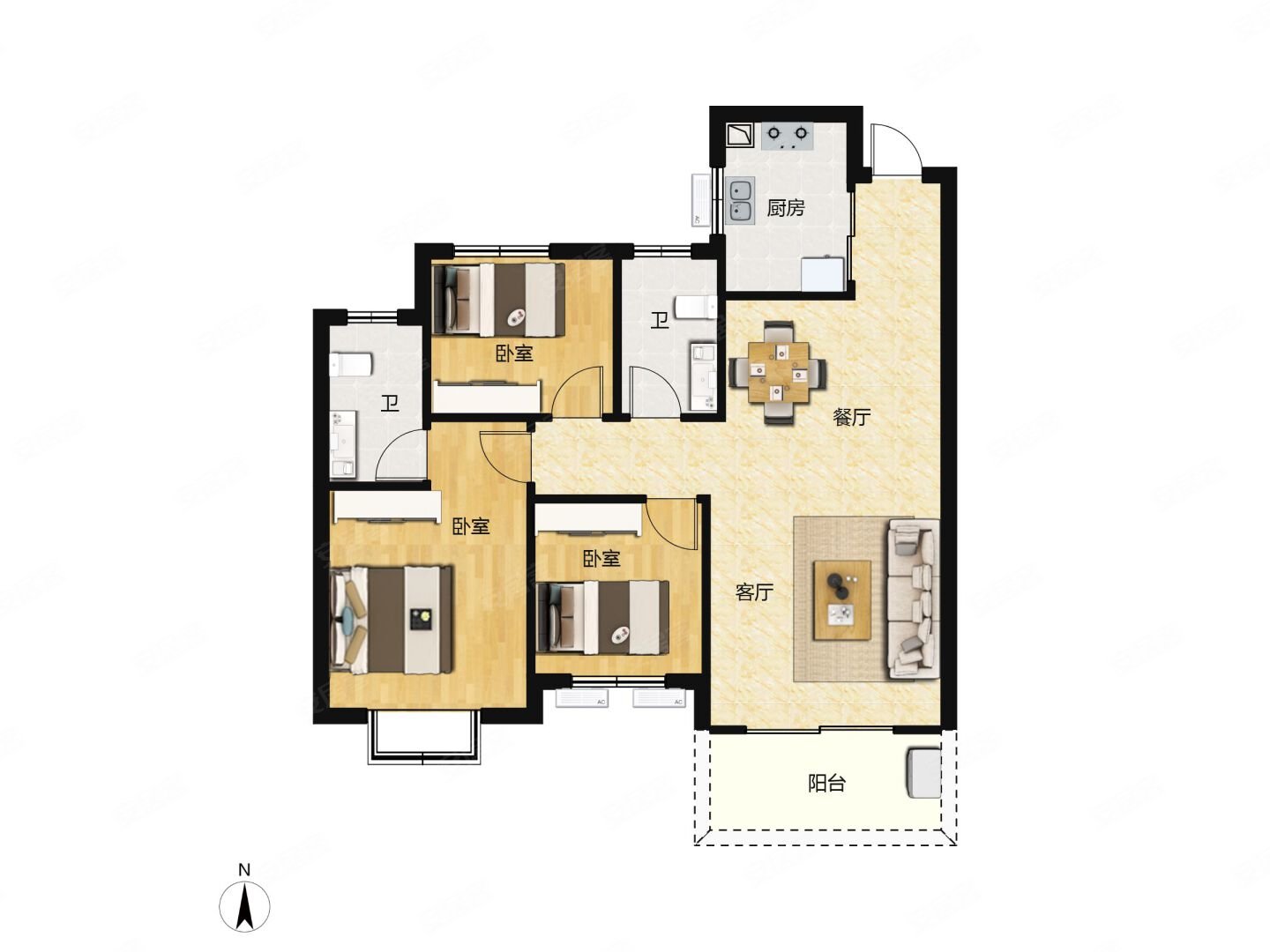 急急三润城3房豪装房卖毛坯价满五随时看房