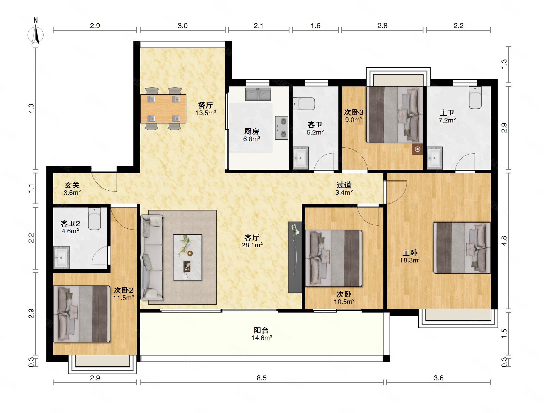 华侨城万科四房三卫小洋房站小外国语对门房东诚售
