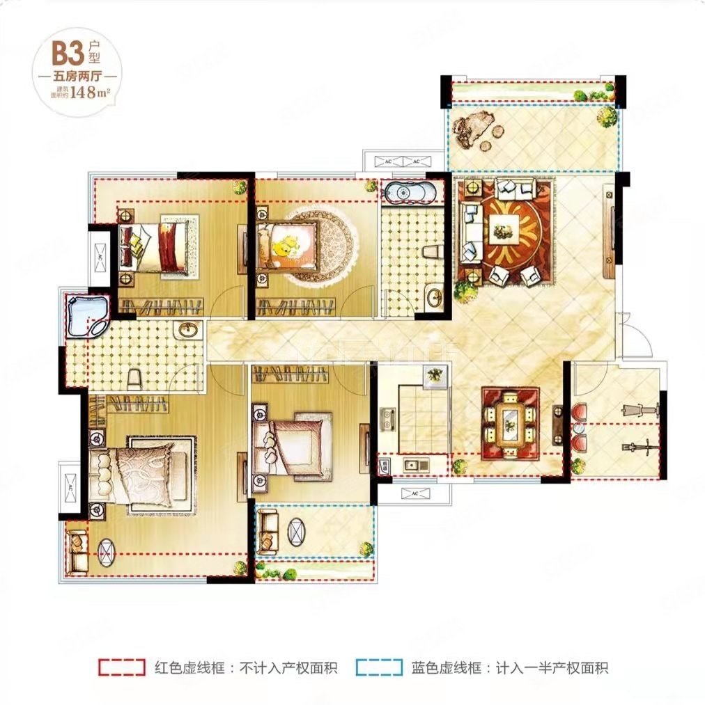 融冠亲城4室2厅2卫136㎡南北79万