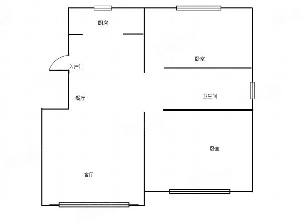 金悦湾(二期)2室2厅1卫80.89㎡南北58.8万