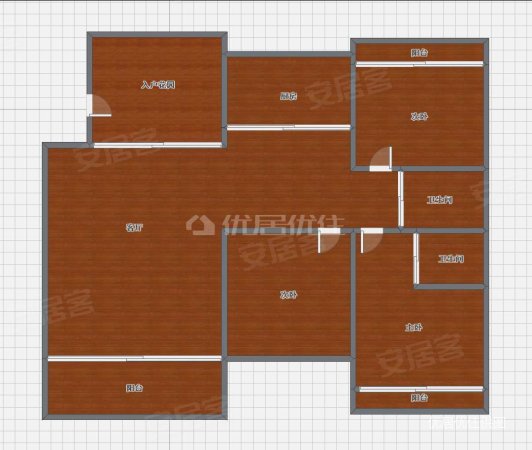 香江水岸新城(公寓住宅)3室2厅2卫138㎡南北106万