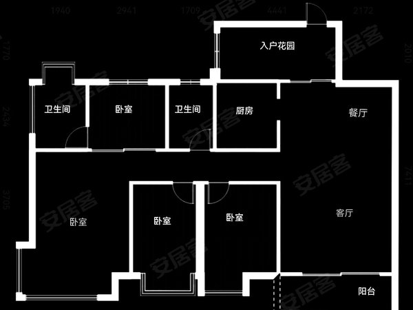 南宁青秀凤岭北蓝山上城蓝山上城 4室2厅2卫出租房源真实图片