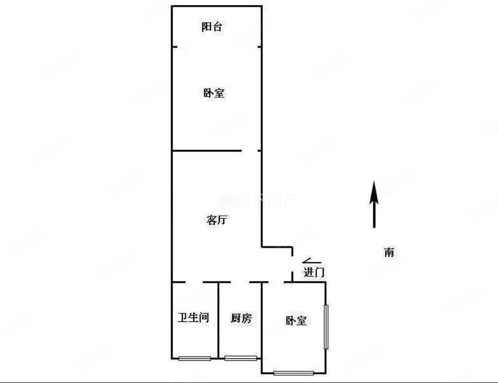 紫阳花苑(500弄)2室1厅1卫55.29㎡南北325万