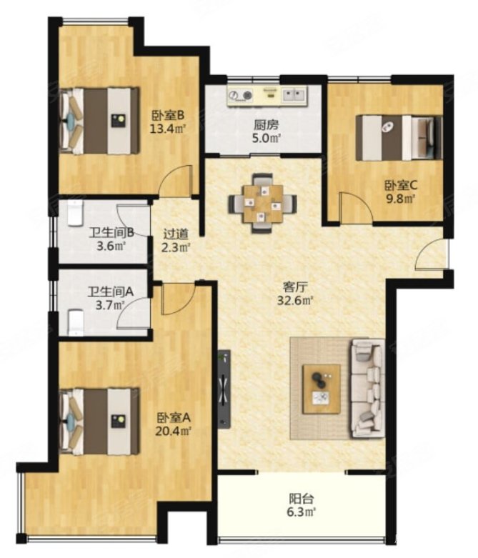地铁口太阳水岸新城 南北通透 商品房 近地铁 中间楼层采光好