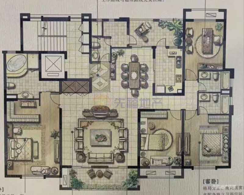 张江汤臣豪园三期4室2厅3卫228.82㎡南北3198万