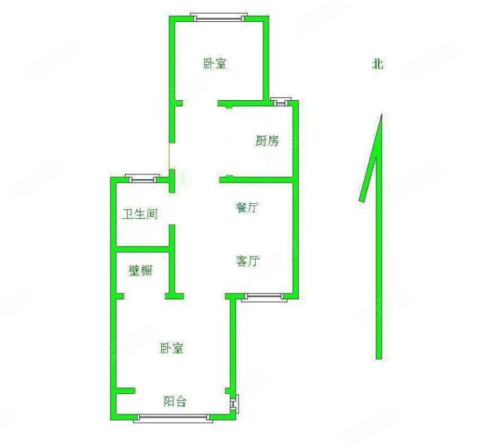 富昌园2室2厅1卫74㎡南北50万