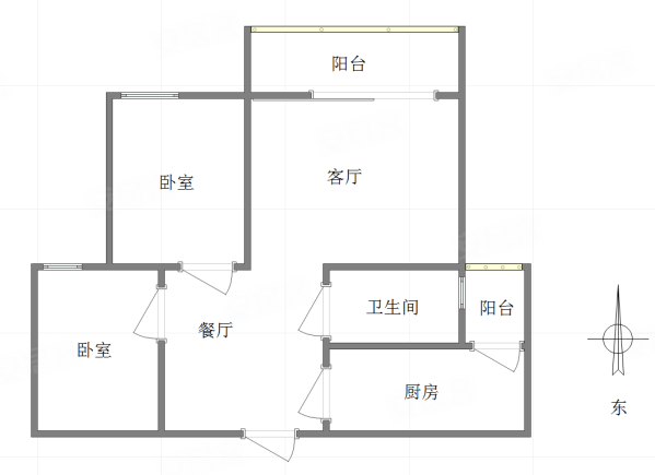 北城公馆2室1厅1卫61㎡南75万