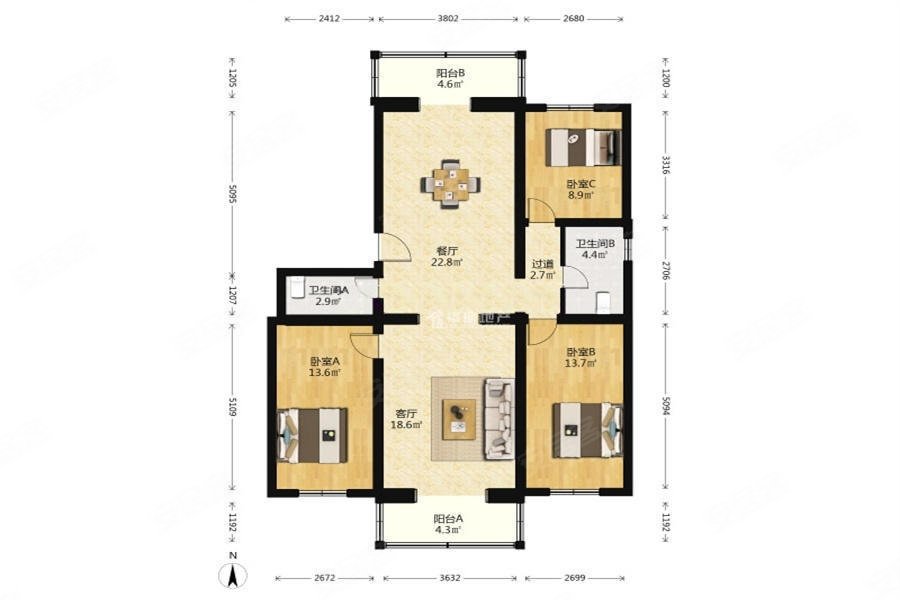 郝庄林场宿舍 三阳户型 装修好 非常好停车!