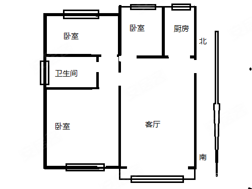 桃源公馆3室1厅1卫98.06㎡南北179万