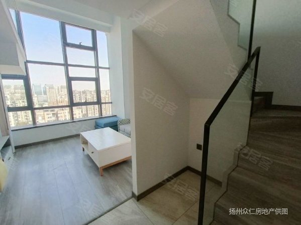 首付2成)挑高复式)全景落地窗)靠文昌阁)东关街)高铁站,运河领寓loft