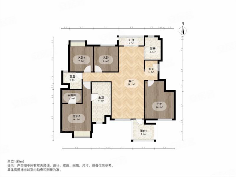 保利熙悦4室2厅2卫118㎡南北160万