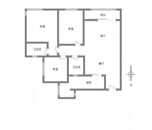 春城斓山3室2厅2卫90㎡南北90万