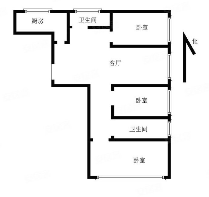 红杉一品3室1厅2卫89.18㎡南北332万