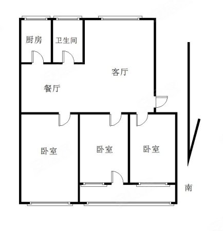 神龙花园3室2厅1卫128㎡南北65万