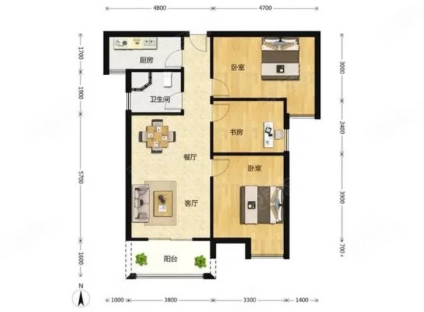 宝镇花园4室2厅2卫120㎡南北45万