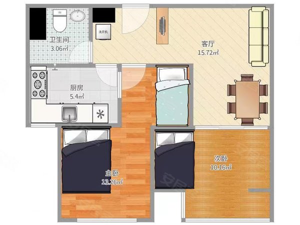 深圳宝安后亭嘉富宝禧花园沙井新桥 商品房 2房2厅2卫出租房源真实