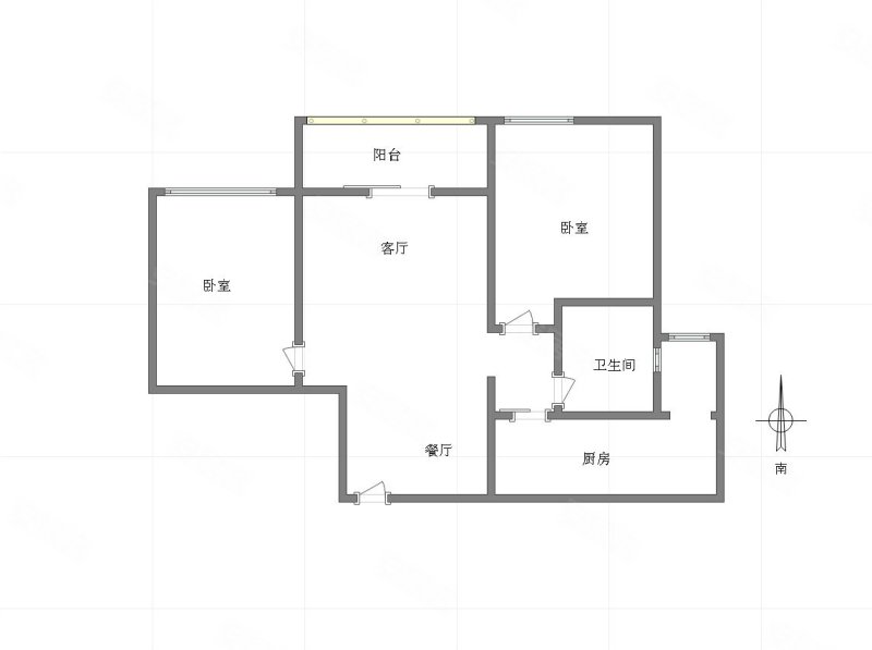 半山华府2室2厅1卫81㎡南北106万